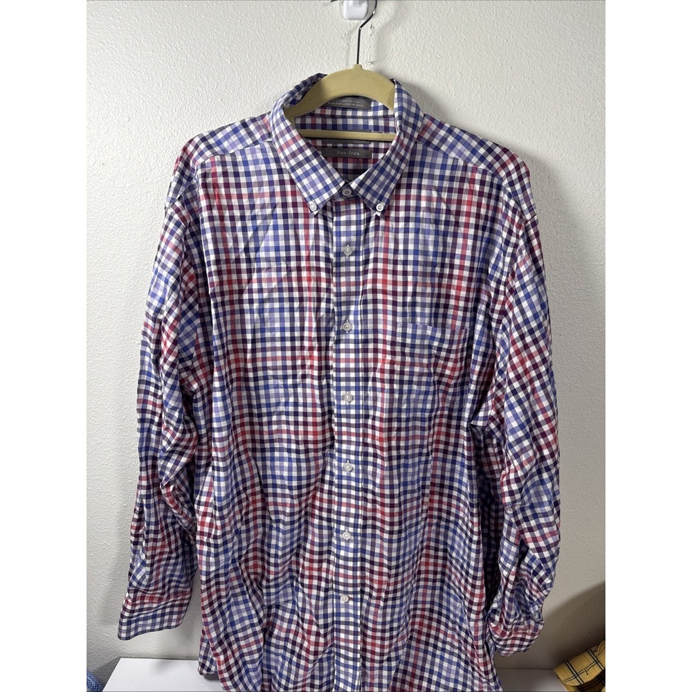 Daniel Cremieux No Iron Plaid shirt mens XL Signature Collection A1